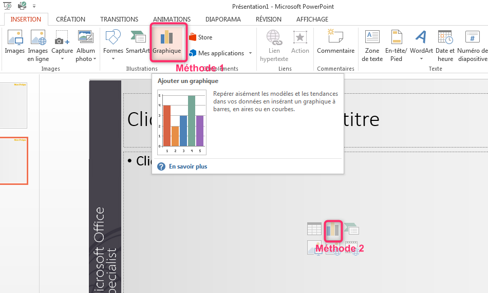 Insérer et formater des graphiques